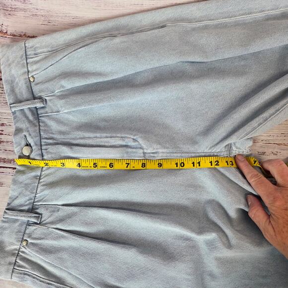 Paige Womens Bella Baggy Jeans in Beaumont Light Wash 28 Pleats Pockets Minimal - Picture 13 of 15